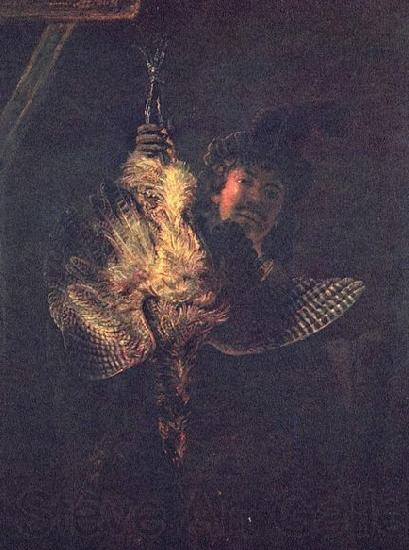 Rembrandt van rijn Selbstportrat mit toter Rohrdommel France oil painting art